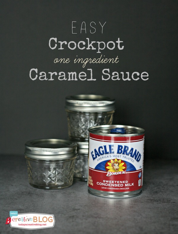 Crockpot Caramel Sauce | Can of sweetened condensed milk and 3 small canning jars to make Dulce de Leche