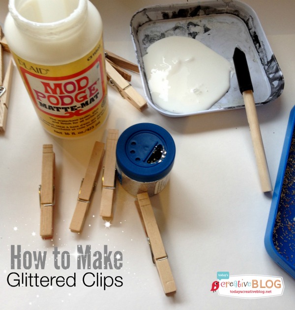 Glittered Clothespins DIY | TodaysCreativeBlog.net