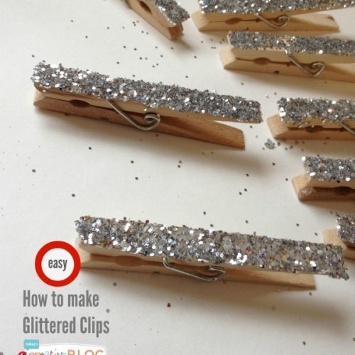 Glittered Clothespins | TodaysCreativeBlog.net