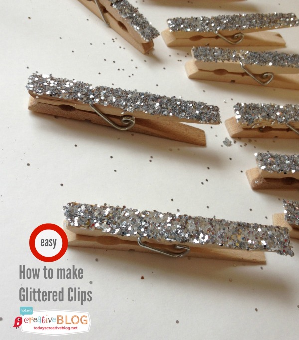 Glittered Clothespins DIY | TodaysCreativeBlog.net