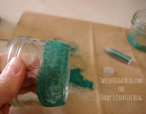 Ombre St. Patrick's Day Votives | St. Patrick's Day crafts and decorating with glitter. See more on Today's Creative Life