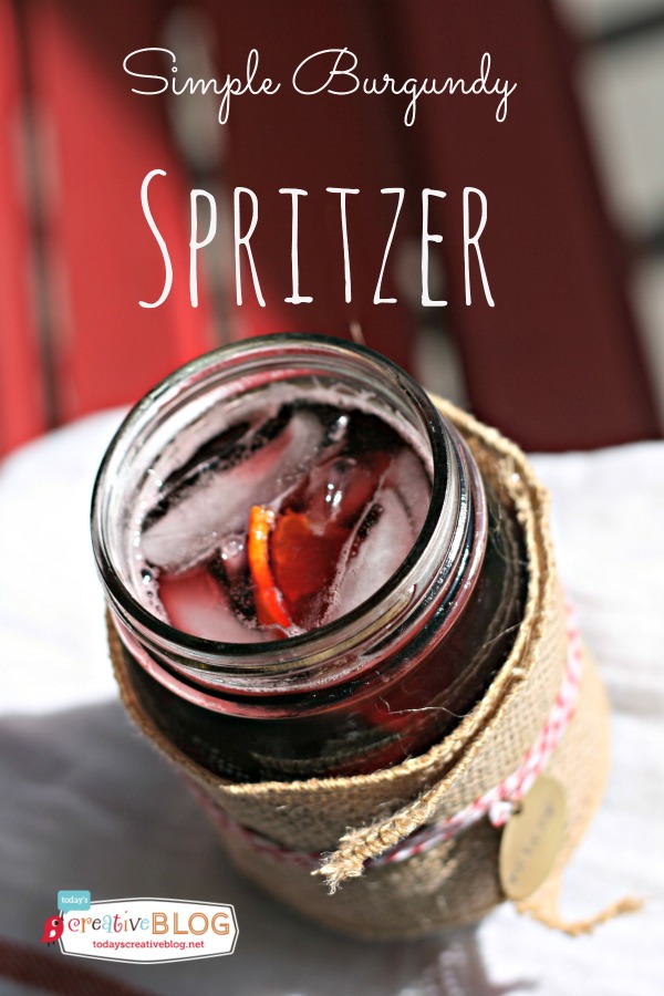 Simple Burgundy Spritzer | Easy to make wine spritzer with simple ingredients. | Red Wine Spritzer TodaysCreativeLife.com
