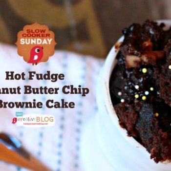 Crockpot Hot Fudge Peanut butter chip brownie Cake | TodaysCreativeBlog.net