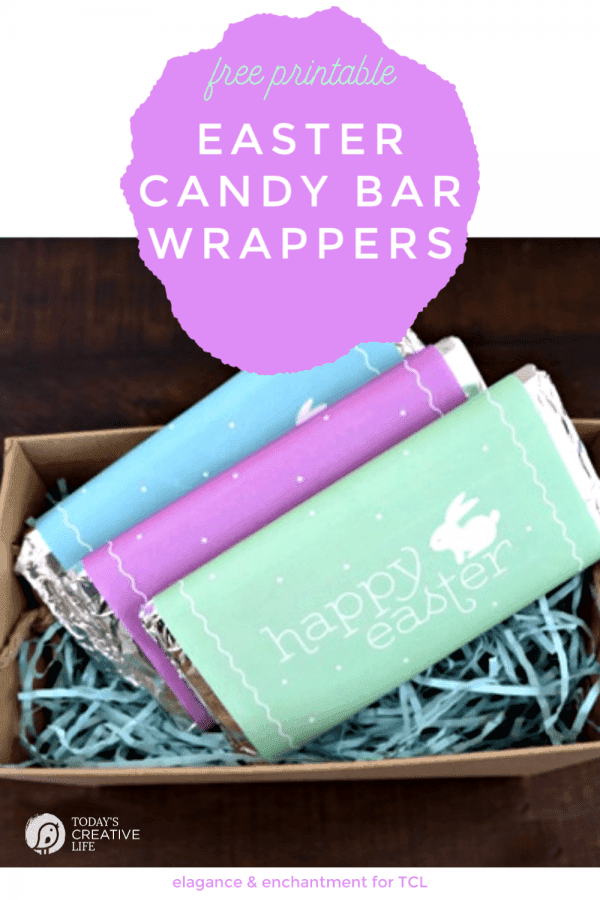 Photo collage of printable Easter Candy Bar Wrappers