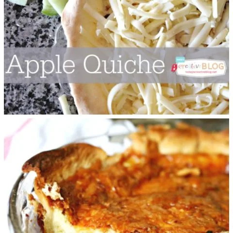 Apple Quiche Recipe | Breakfast or Brunch Recipe | Easy to make quiche | Eggs, cream, apples, cheese and more | TodaysCreativeLife,com