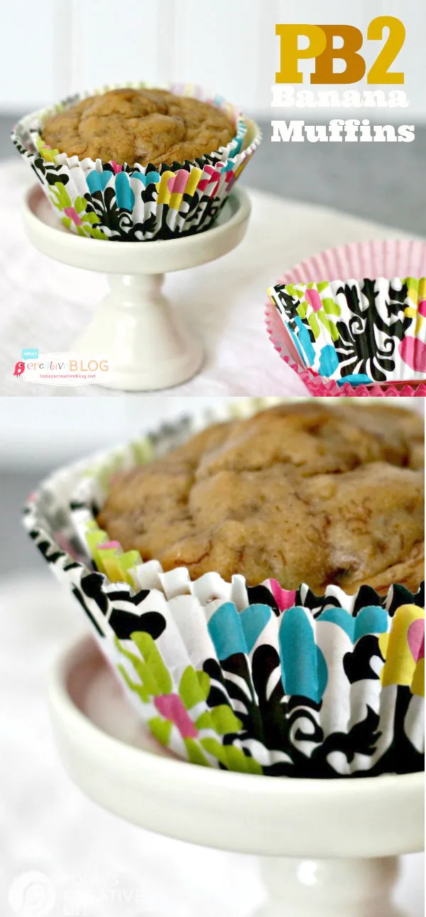 PB2 Banana Muffins | Easy recipe using powdered peanut butter | Healthy and Delicious | High Protein Snacks and Muffins | Breakfast ideas for kids | TodaysCreativeLife.com