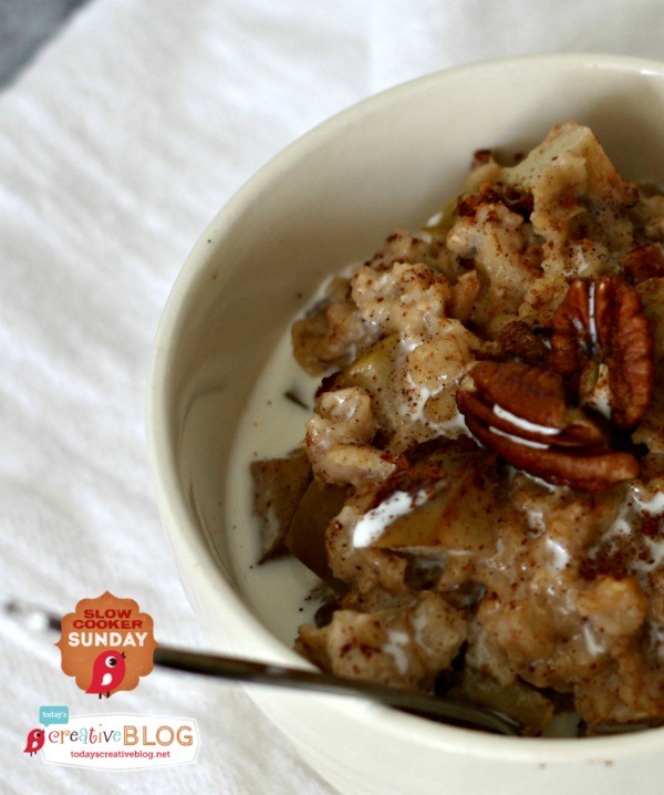 Crock Pot Cinnamon Apple Oatmeal | See the recipe on Today's Creative Life