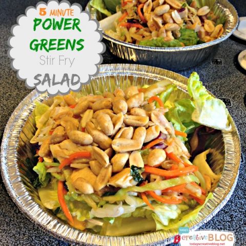 5 Minute Power Greens Stir Fry Salad | TodaysCreativeBlog.net