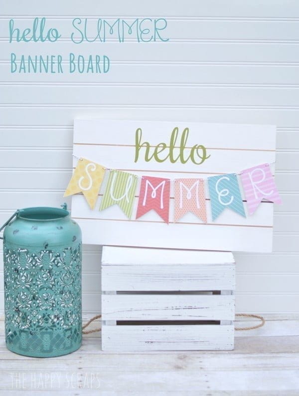 DIY Summer Banner | Wood sign party banner tutorial | Easy crafts for summer or party decorations. Cricut Crafts | TodaysCreativeLife.com