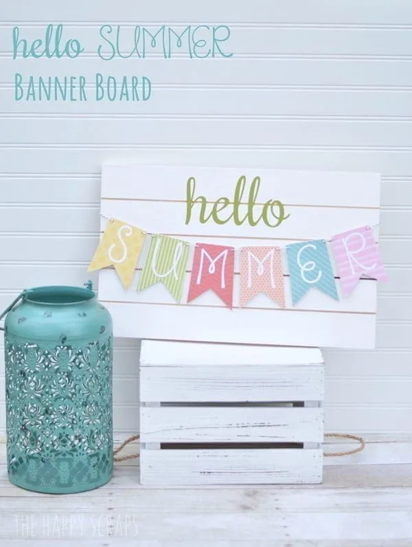 DIY Summer Banner | Wood sign party banner tutorial | Easy crafts for summer or party decorations. Cricut Crafts | TodaysCreativeLife.com