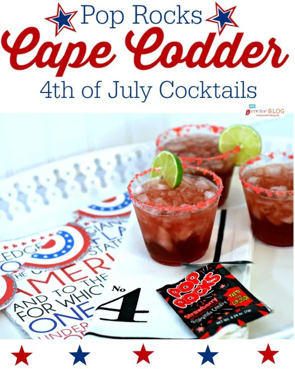4th of July Drink with Pop Rocks | Fourth of July Cape Codder Cocktail Recipe | Find more holiday ideas at TodaysCreativeLife.com