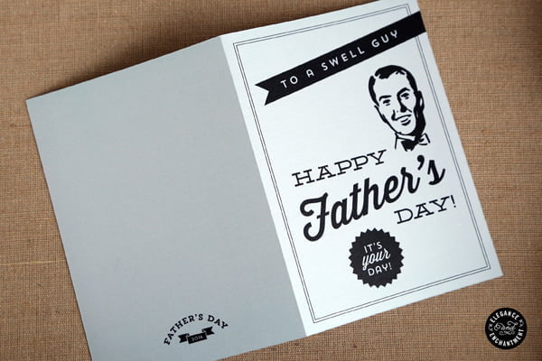 Father's Day Printable Card | Free printable cards for Father's Day. This retro design with matching bottle labels makes dad's day special. TodaysCreativeLife.com