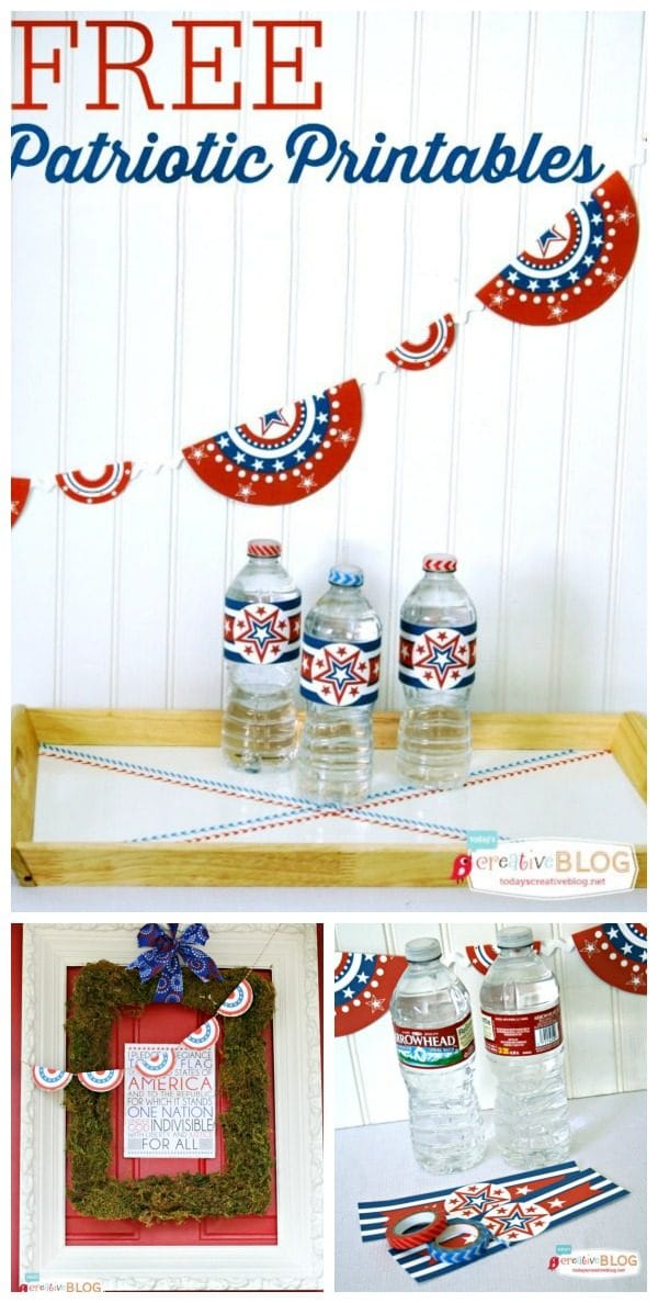 Free Patriotic Printables | Red White and Blue Printables | Free 4th of July decorating ideas | Free Printables | Memorial Day Printables | TodaysCreativeLife.com