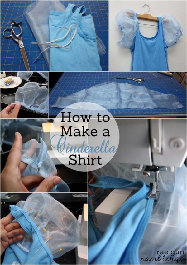 Directions for making an Adult DIY Cinderella Shirt 