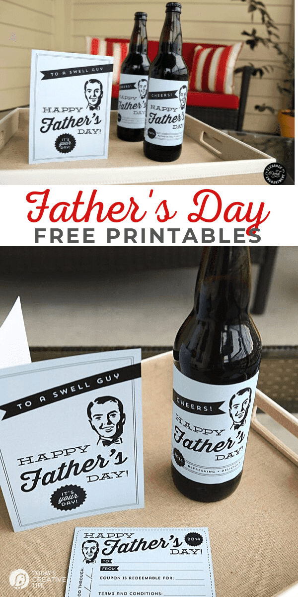 Father's Day Printables for cards and bottle wrapper labels.