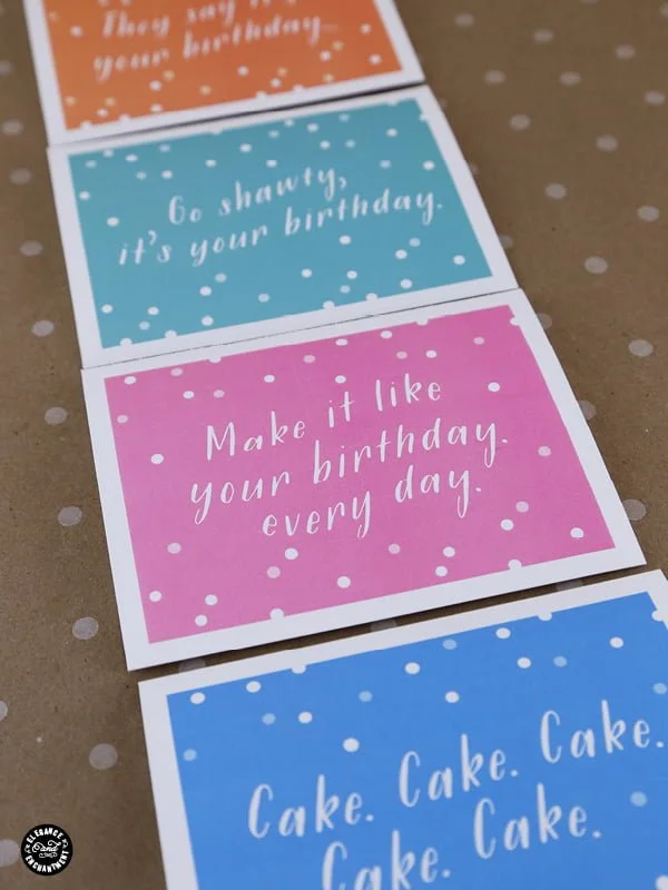 Printable Birthday Cards with Envelope Liner Elegance and Enchantment | TodaysCreativeBlog.net