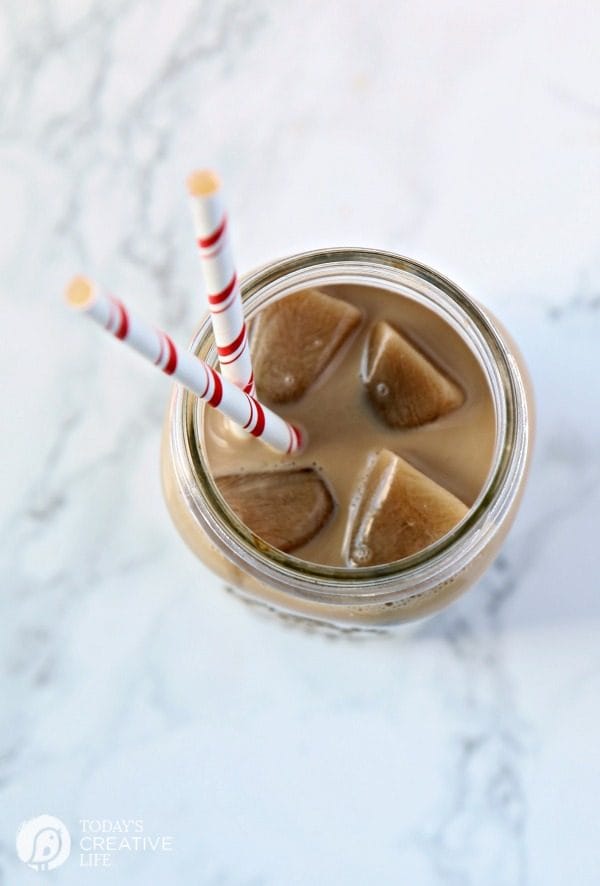 Creamy Ice Coffee Recipe | Use coffee ice cubes and creamer to make delicious iced coffee. Easy Recipe. TodaysCreativeLife.com