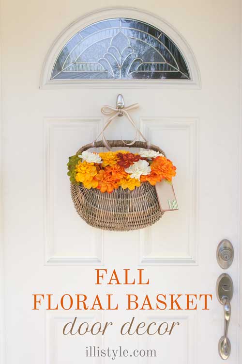 DIY Fall Floral Basket Door Decor | TodaysCreativeBlog.net