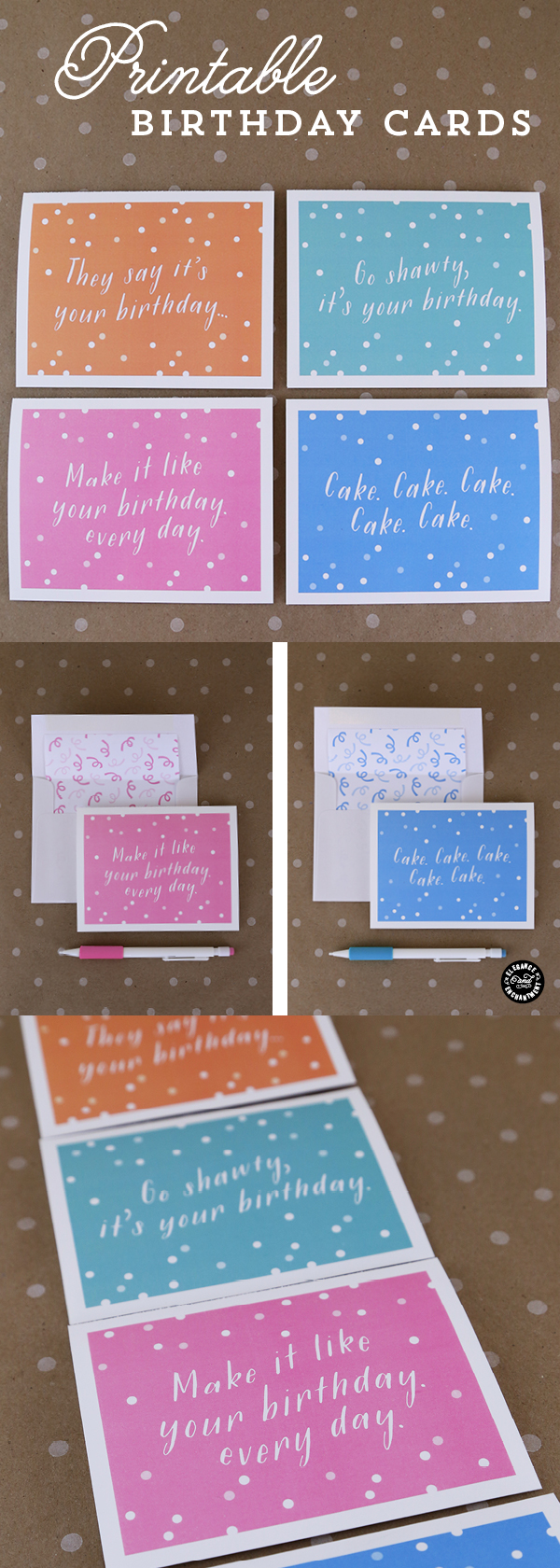 Printable Birthday Cards for Kids. Printable Cards for Her | Printable Cards for HIm