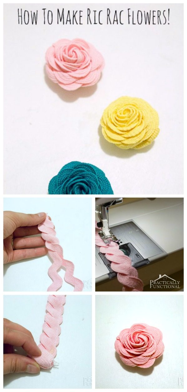 How To Make Ric Rac Flowers | Follow this tutorial by Jessi from Practically Functional and you'll have your own ric rac flowers soon enough. See it on TodaysCreativeLife.com