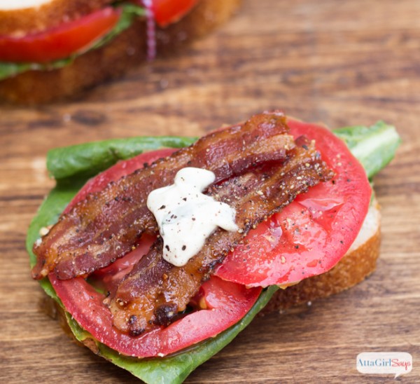 Gourmet BLT with Candied Peppered Bacon   | TodaysCreativeBlog.net