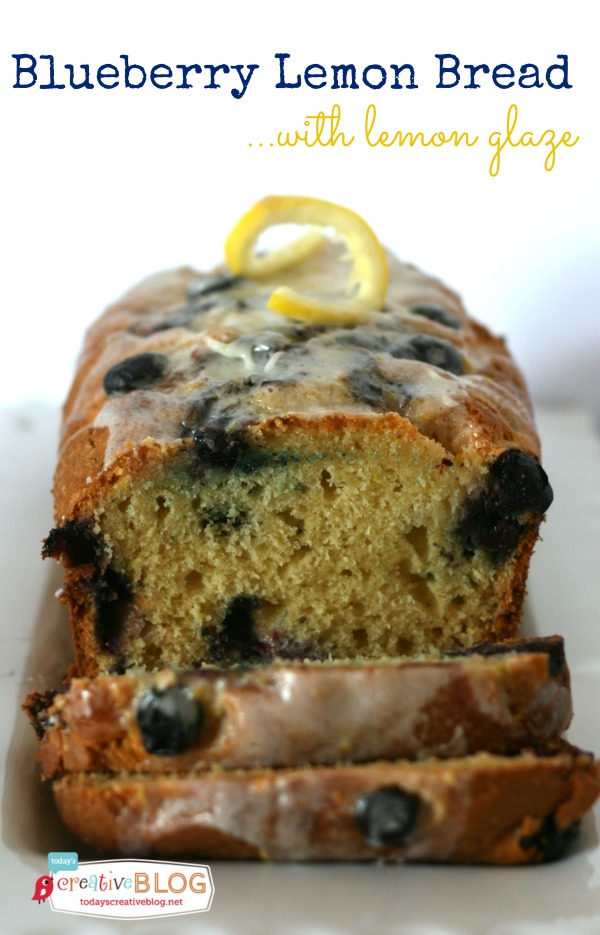 Blueberry Lemon Bread with Lemon Glaze | TodaysCreativeBlog.net
