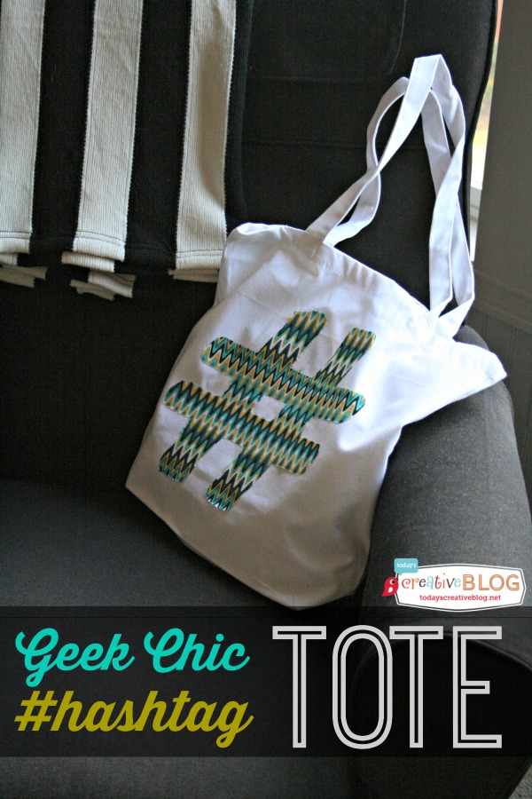 DIY Geek Chic Hashtag Tote | TodaysCreativeBlog.net