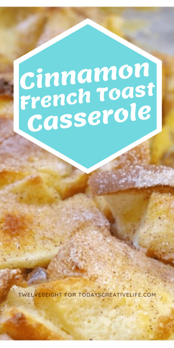close up look at cubed french toast casserole