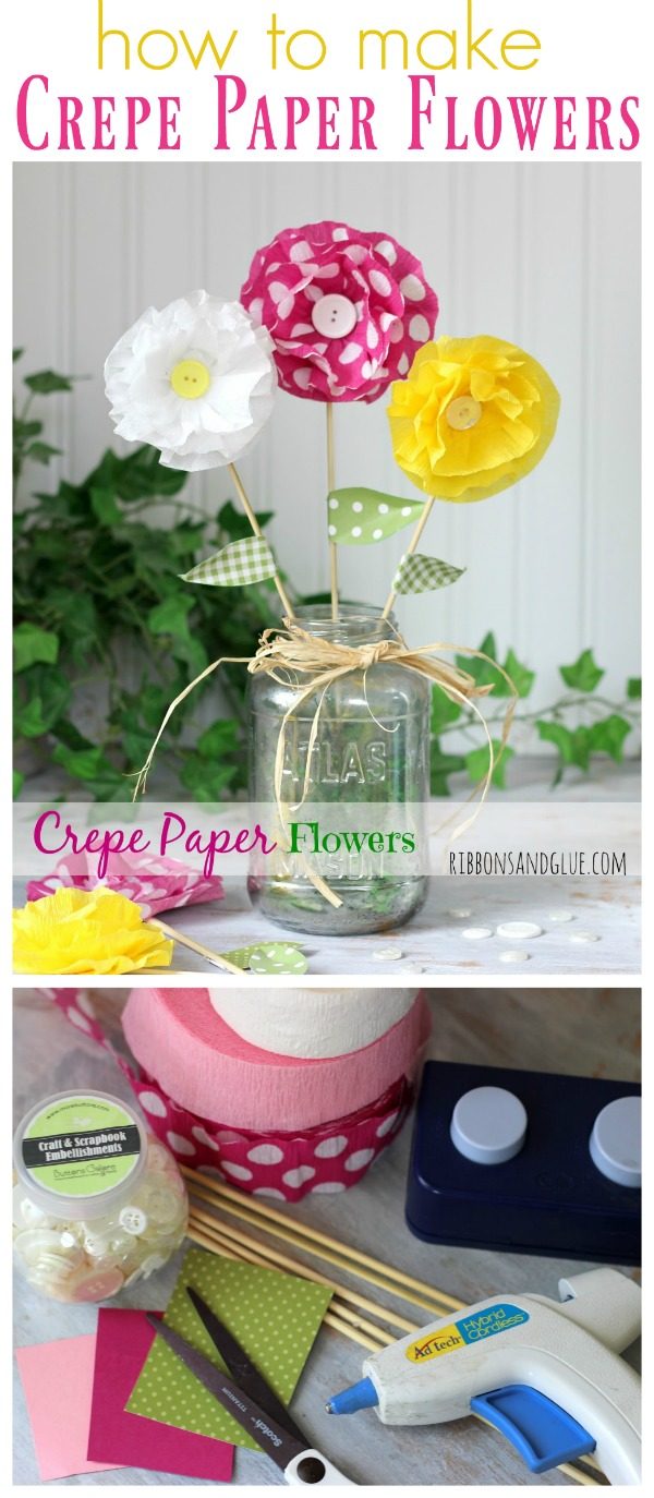 How to Make Crepe Paper Flowers | DIY paper flower tutorial | Easy Craft Idea | Kids Craft | Find it on TodaysCreativeLife.com