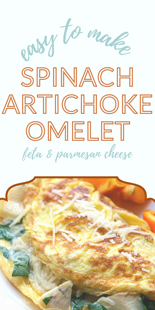 Spinach Artichoke Omelet with feta cheese 