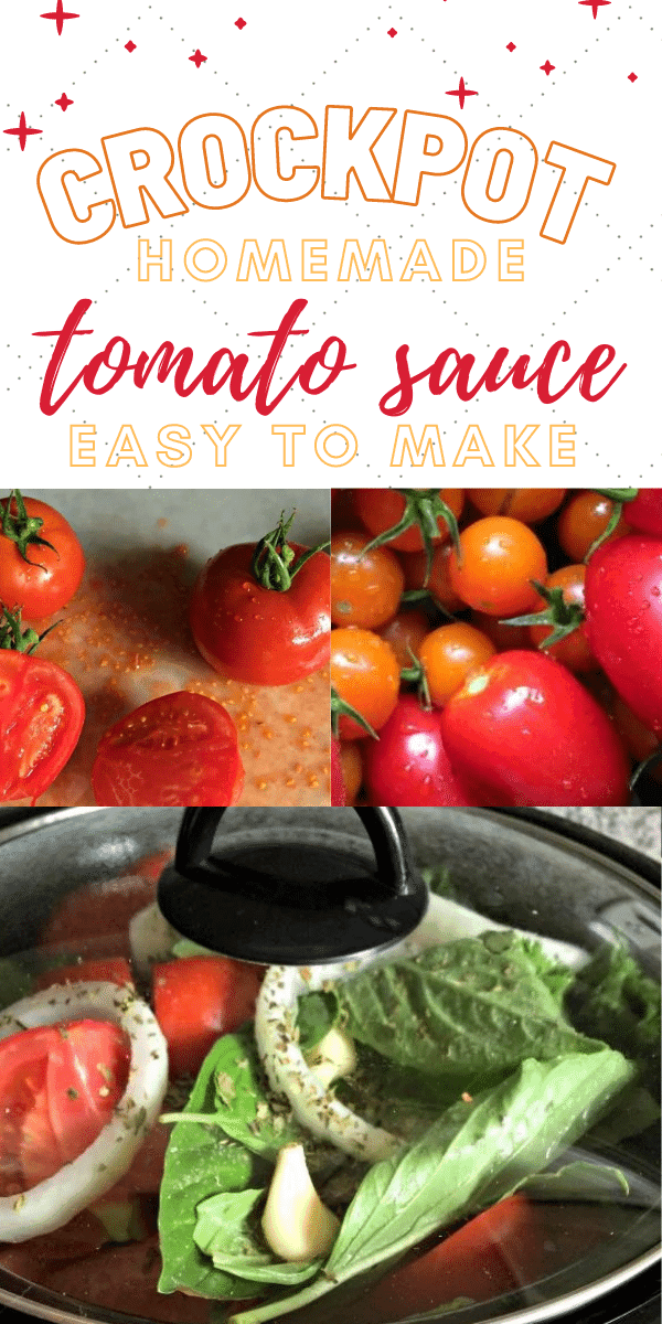 Collage Photo for Pinterest | Crockpot Tomato Sauce