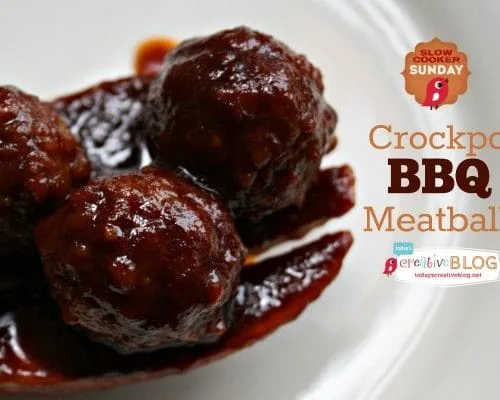 Crockpot BBQ Meatballs | This BBQ Crockpot Meatballs recipe is the perfect party appetizer. Whip up a batch of my BBQ Meatballs in a Crockpot for sandwiches or appetizers and watch them disappear. Visit Today's Creative Life for this Slow Cooker BBQ Meatball recipe.