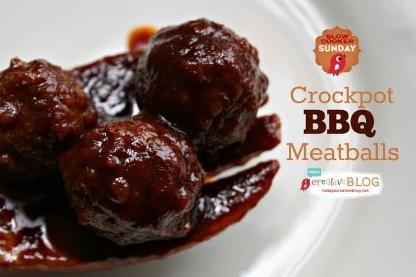 Crockpot BBQ Meatballs | Slow Cooker Sunday | TodaysCreativeBlog.net