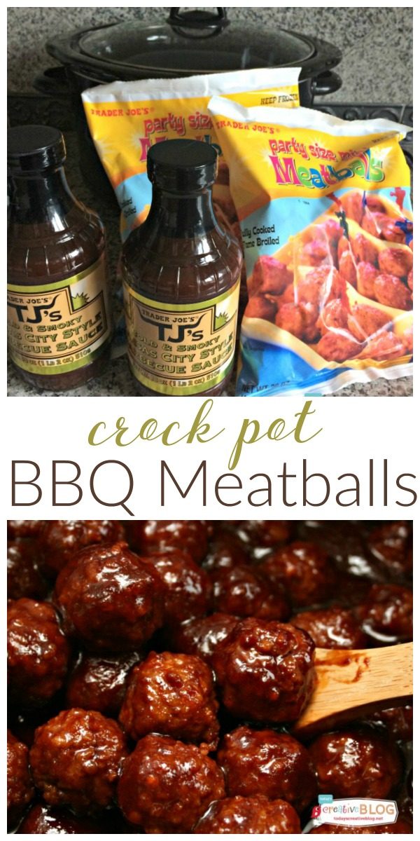 Crockpot BBQ Meatballs | This BBQ Crockpot Meatballs recipe is the perfect party appetizer. Whip up a batch of my BBQ Meatballs in a Crockpot for sandwiches or appetizers and watch them disappear. Visit Today's Creative Life for this Slow Cooker BBQ Meatball recipe. 