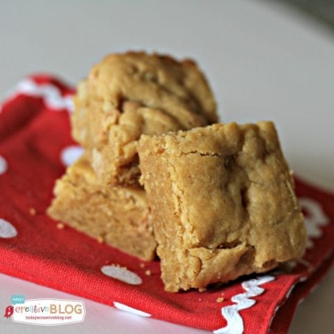 peanut butter brownie recipe made with a cake mix