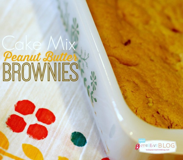 titled photo (and shown): Cake Mix Peanut Butter Brownies