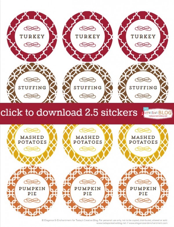 Thanksgiving Left Overs Printable Labels | TodaysCreativeBlog.net