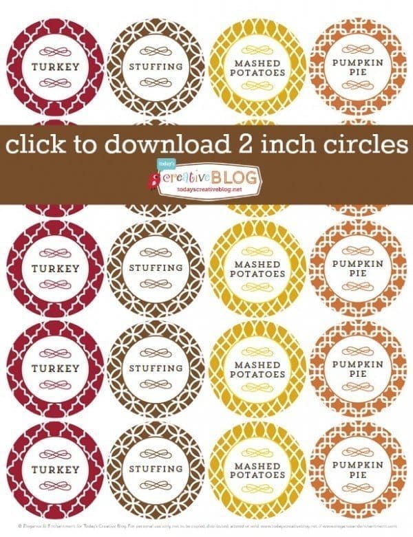 Thanksgiving Left Overs Printable Labels | TodaysCreativeBlog.net