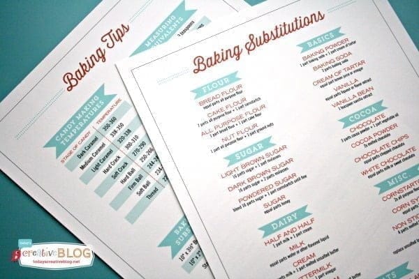 Baking Tips and Substitutions FREE Printable | TodaysCreativeblog.net