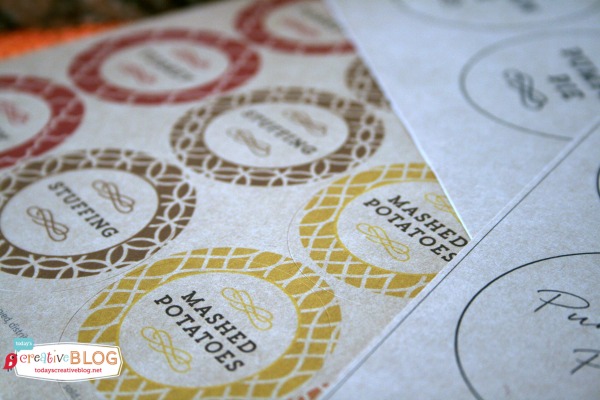 Printed round labels for Thanksgiving Leftovers Station |Thanksgiving Left Overs Printable Labels
