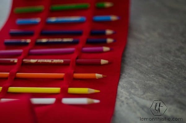 DIY Watercolor Pencil Felt Roll-ups | TodaysCreativeBlog.net