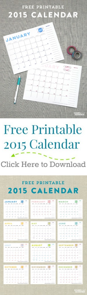 Free Printable 2015 Calendar | TodaysCreativeblog.net