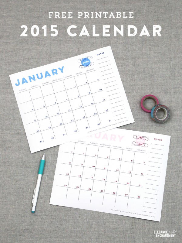 Calendar and Meal Planner Printables - Vertical