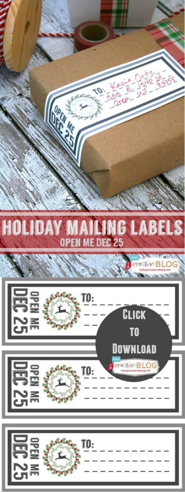 Printable Holiday Mailing Labels Today's Creative Life