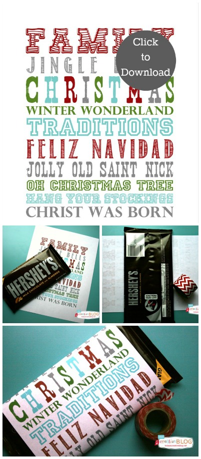 Printable Christmas Candy Bar Wrapper | TodaysCreativeblog.net