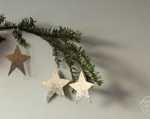 DIY Glittered Wood Star Ornaments | TodaysCreativeBlog.net