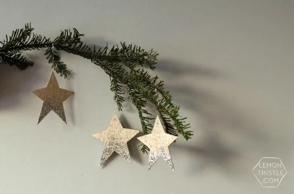 DIY Glittered Wood Star Ornaments | TodaysCreativeBlog.net