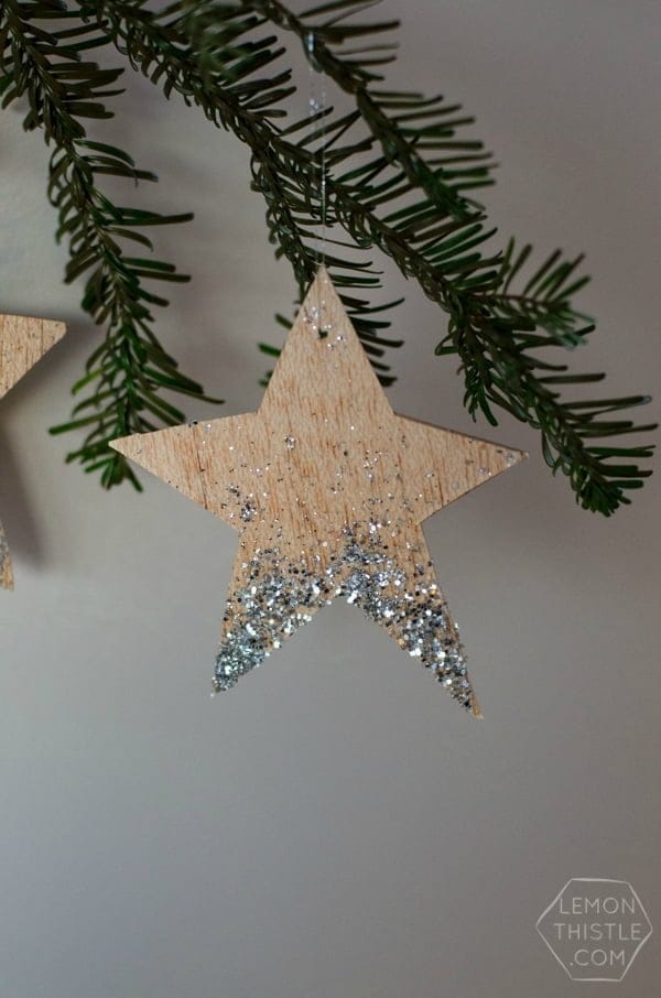 DIY Glittered Wood Star Ornaments - Today's Creative Life