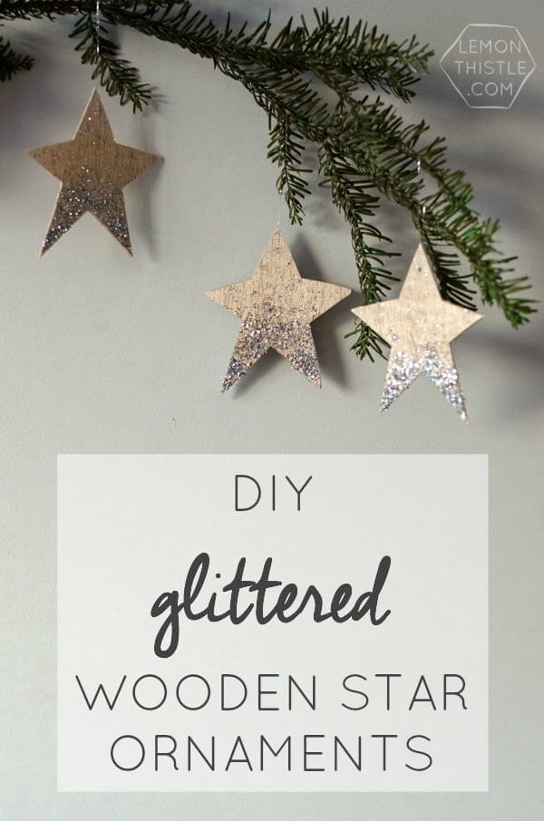 DIY Glittered Wood Star Ornaments | TodaysCreativeBlog.net