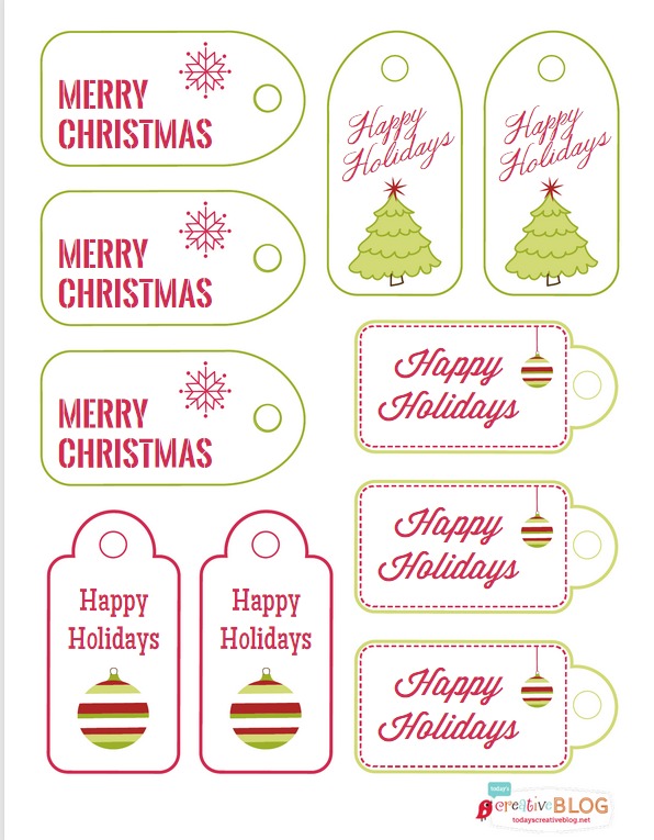 Printable Holiday Gift Tags | TodaysCreativeBlog.net